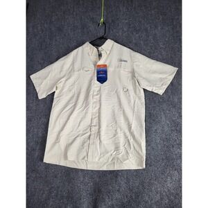 Habit Harbor Bay Fishing Shirt Quick Dry Vented Back Bone White Mens Sz M Casual